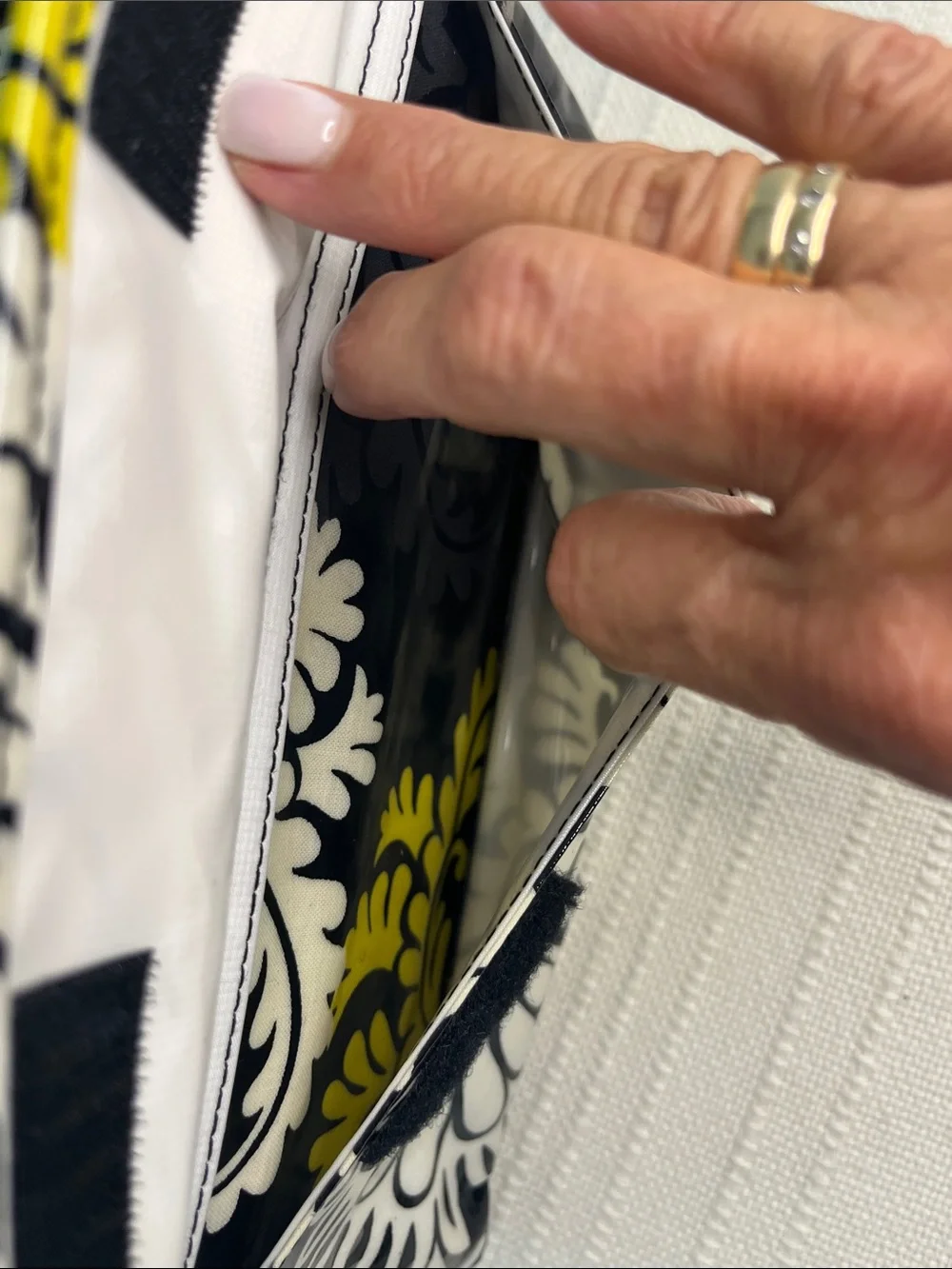 Vera Bradley Black Yellow Floral Shoulder Cosmetic Case